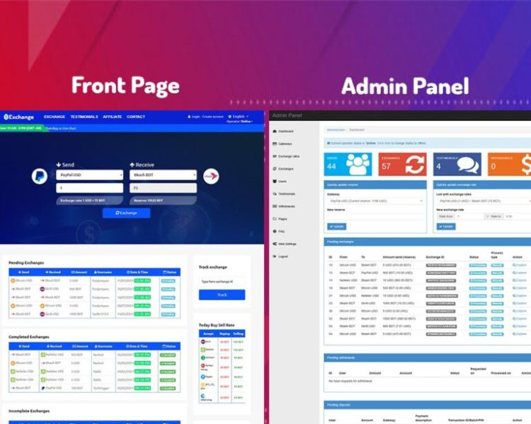 The Best Dollar Buy SELL PHP Script | Money Exchanger (Blue-Demo) - WP CODE BAZAR