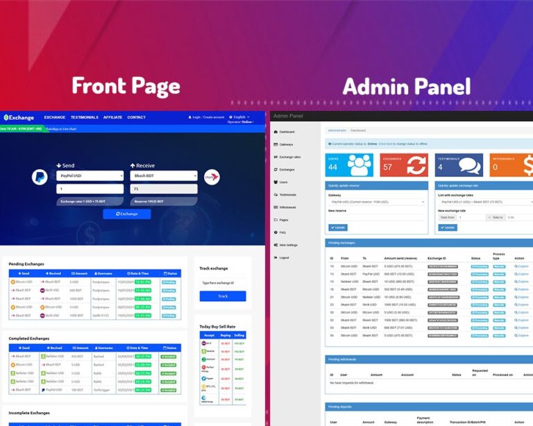 The Best Dollar Buy SELL PHP Script | Money Exchanger (Blue-Demo) – WP CODE BAZAR
